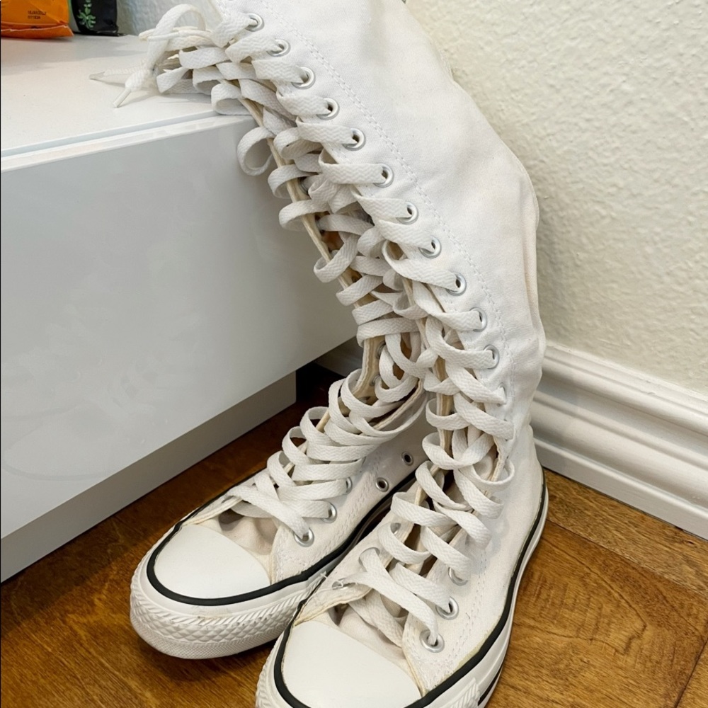 White high top sneakers